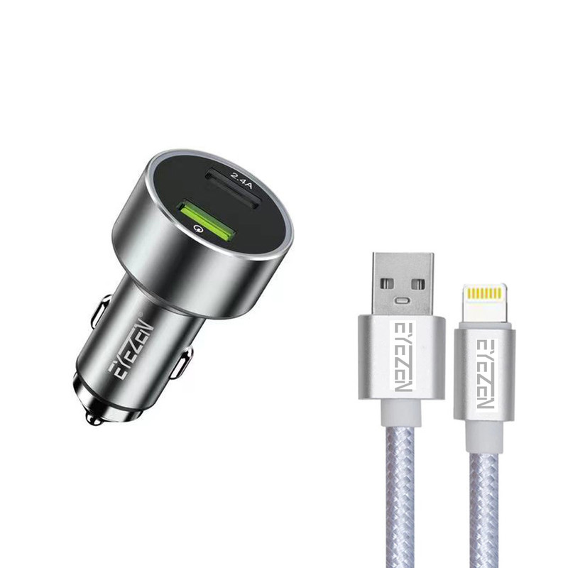 شارژر فندکی اِیزن مدل EC-C3 به همراه کابل تبدیل لایتنینگ