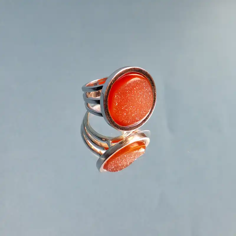 انگشتر نقره زنانه عقیق دروزی مدل PiArte R77-50