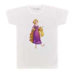 تی شرت آستین کوتاه بچگانه پرمانه طرح گیسو کمند کد pmt.7747