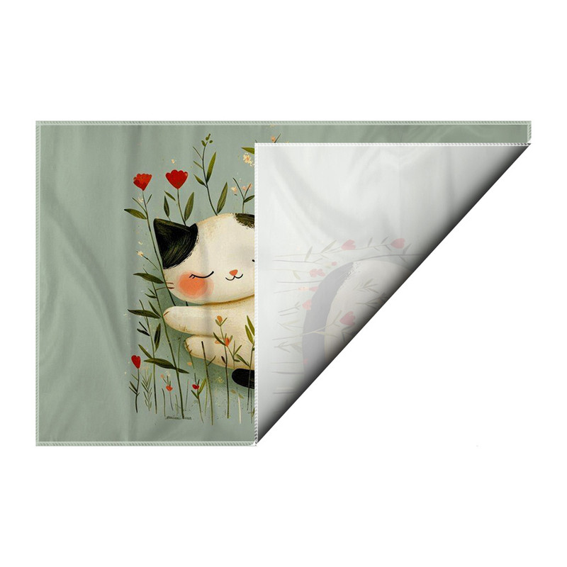 کاغذ کادو ترمه طراحان ایده مدل گربه در گل کد strm1096