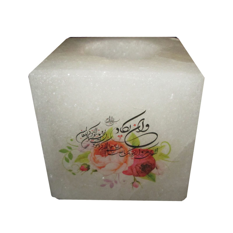 شمعدان  سنگ نمک مدل مکعب کد 0010