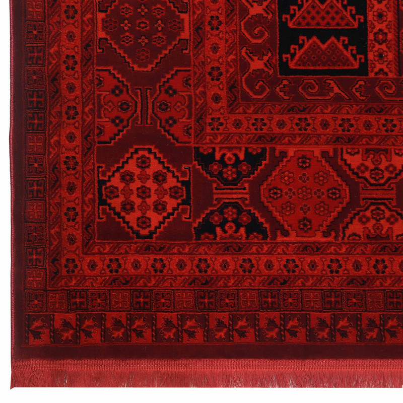 فرش ماشینی بزرگمهر طرح بلوچی کد 78008 زمینه لاکی