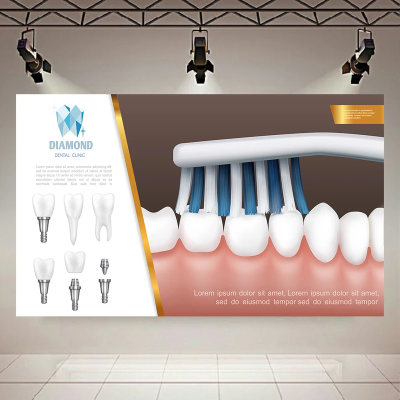 پوستر دیواری طرح کلینیک دندانپزشکی مدل مسواک کد AR304356