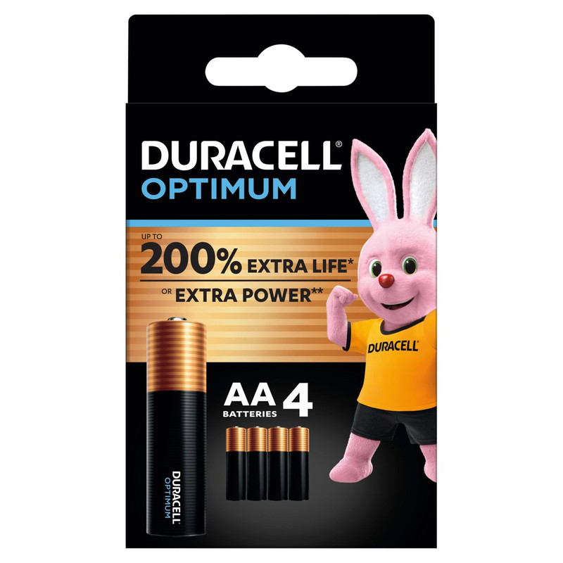 باتری قلمی دوراسل مدل Duracell Optimum AA NEW بسته چهار عددی