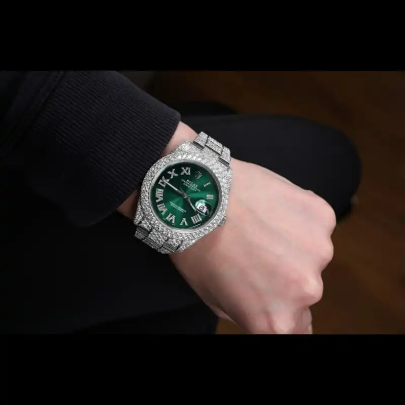 ساعت مچی عقربه ای رولکس مدل دیت جاست فول نگین استون 2