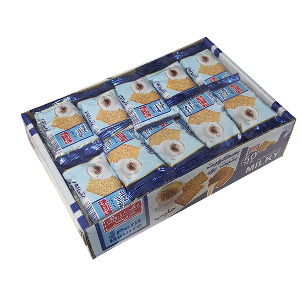 بیسکویت پتی بور شیری شیرین عسل - 13 گرم بسته 50 عددی