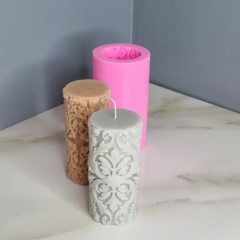 قالب شمع مدل استوانه منبت کد C 13CM