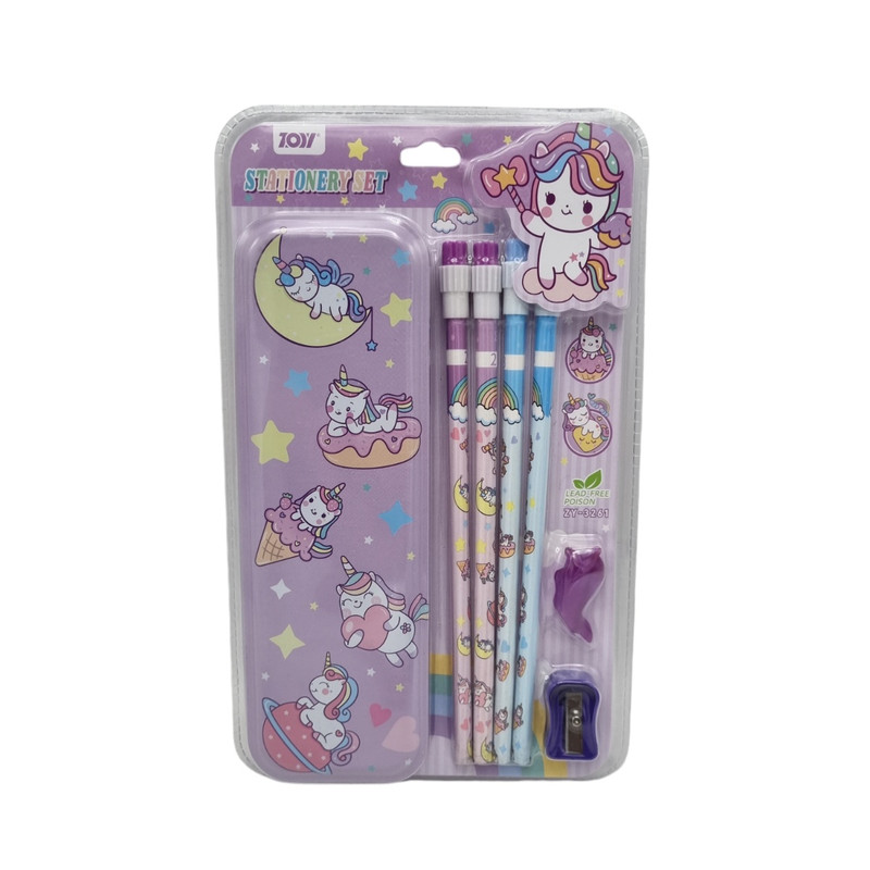 بسته لوازم التحریر مدل یونیکورن کد zy3261 بسته 11 عددی