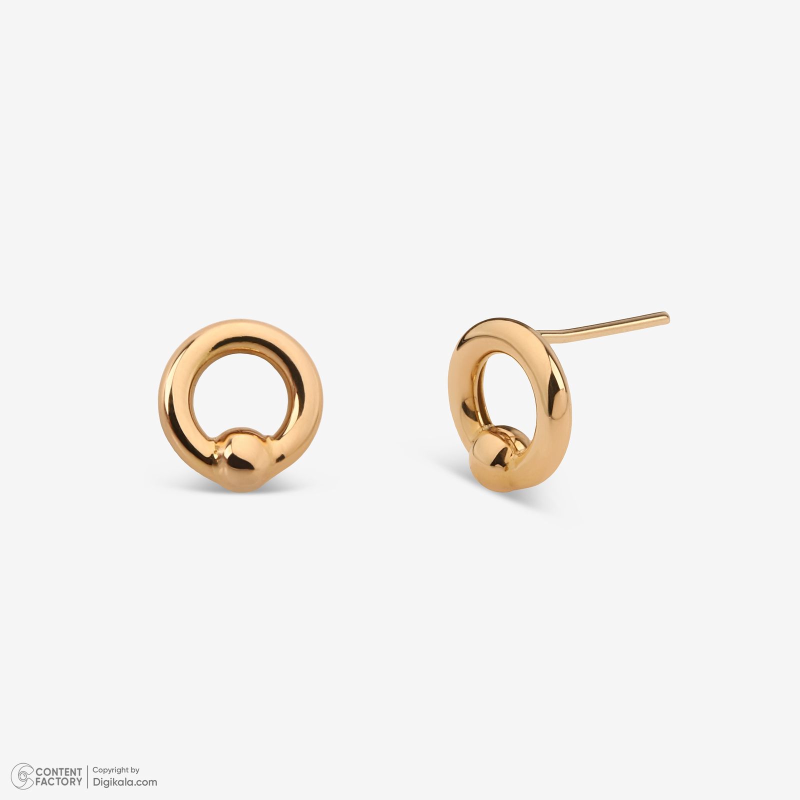 گوشواره میخی طلا 18 عیار زنانه ماوی گالری مدل گوی پروفیل - - 5