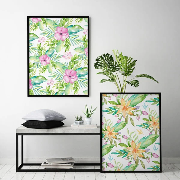 تابلو سالی وود طرح رویای گل کد T110907 مجموعه 2 عددی