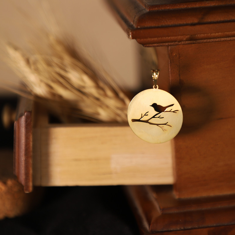 آویز گردنبند طلا 18 عیار زنانه الن نار مدل پرنده ELN10390