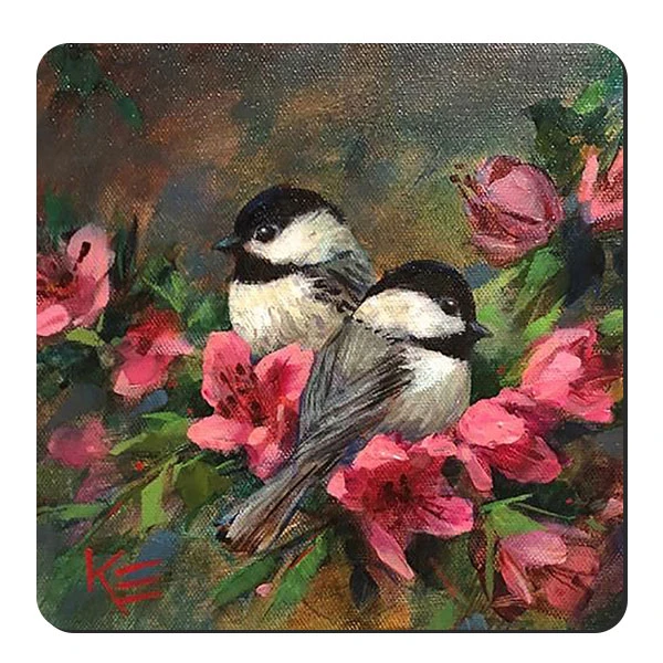 زیر لیوانی طرح پرنده و شکوفه کد nzl528