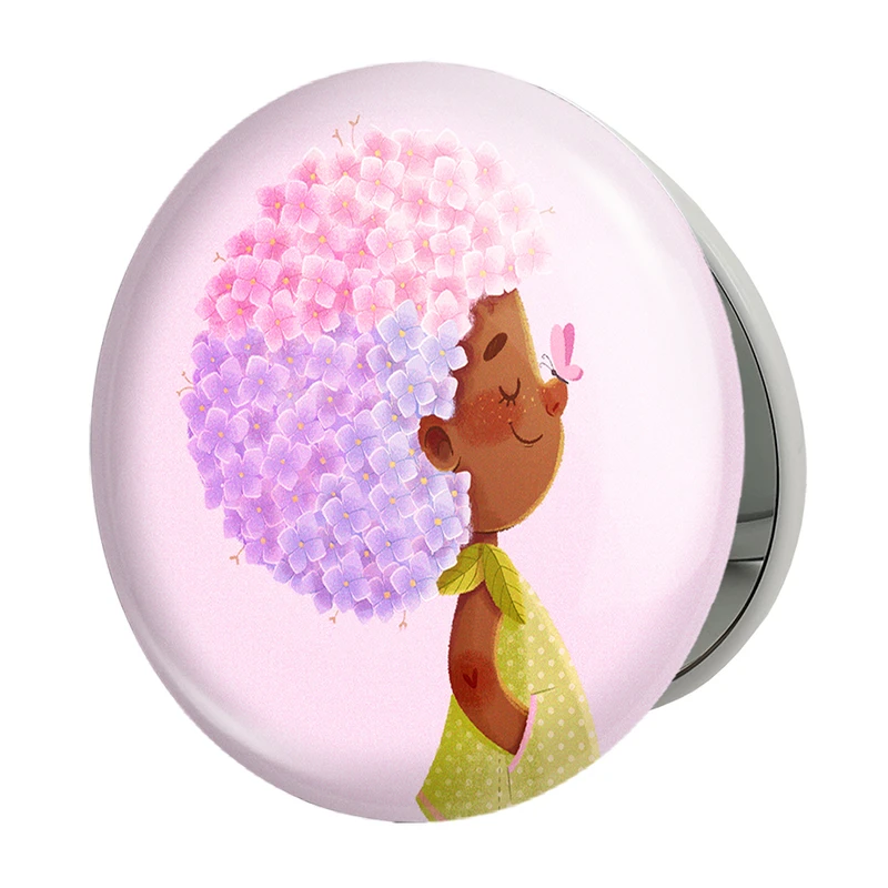 آینه جیبی خندالو طرح دخترانه فانتزی مدل تاشو کد 25726 