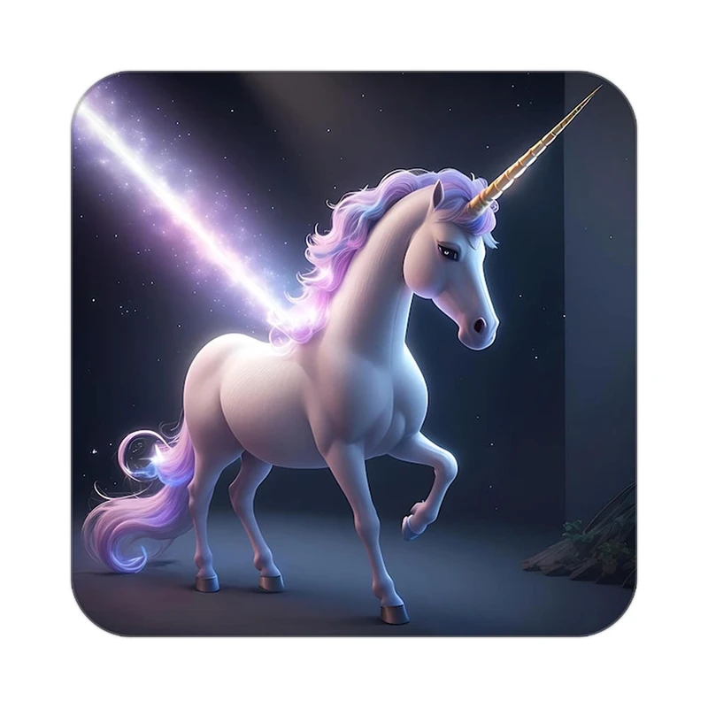 زیر لیوانی کاکتی طرح اسب تک شاخ و یونیکورن مدل mp32583