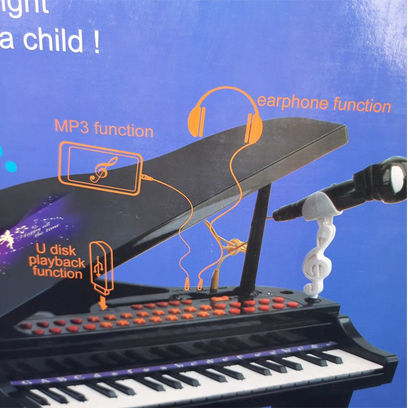 اسباب بازی موزیکال مدل پیانو پایه دار و میکروفون کد 88022 -  - 6