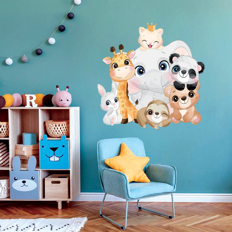 استیکر دیواری کودک گراسیپا مدل حیوانات دوست داشتنی کد A110