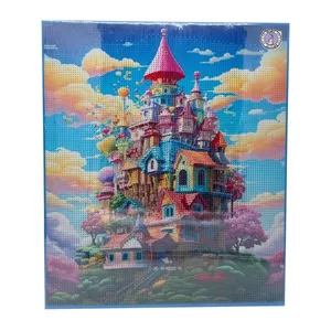 بازری آموزشی باکیدز مدل بوم نقاشی الماسی سایز 50*40 طرح قصر