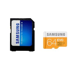 کارت حافظه سامسونگ microSDHC مدل Evo سرعت 80MBps ظرفیت 64 گیگابایت به همراه آداپتور SD