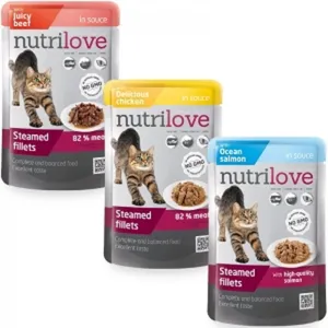  پوچ گربه نوتریلاو مدل Mix وزن 85 گرم بسته 3 عددی