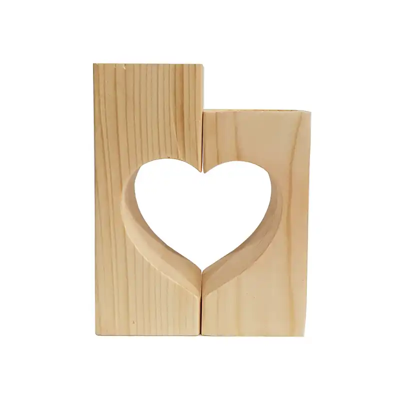 جا شمعی چوبی مدل قلب کد Z303