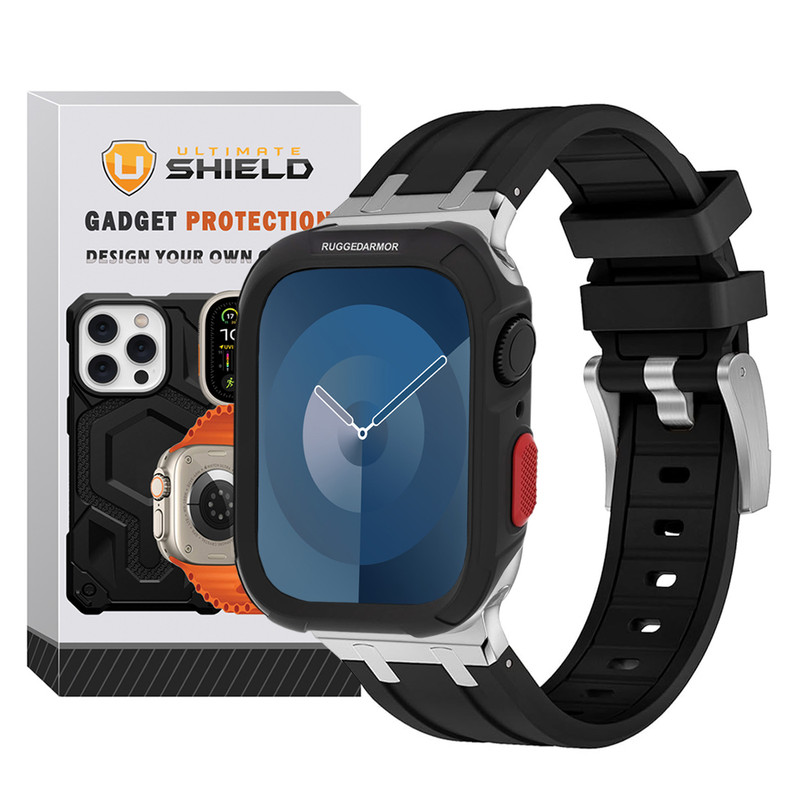 بند آلتیمیت شیلد مدل Stylish Rugged مناسب برای اپل واچ 45 میلی متری سری 8/9 به همراه کاور