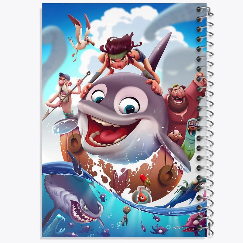 دفتر مشق 100 برگ خندالو طرح انیمیشن پسر دلفینی کد 26709