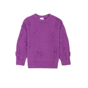 پلیور یقه گرد دخترانه یو اس پولو مدل الفبا