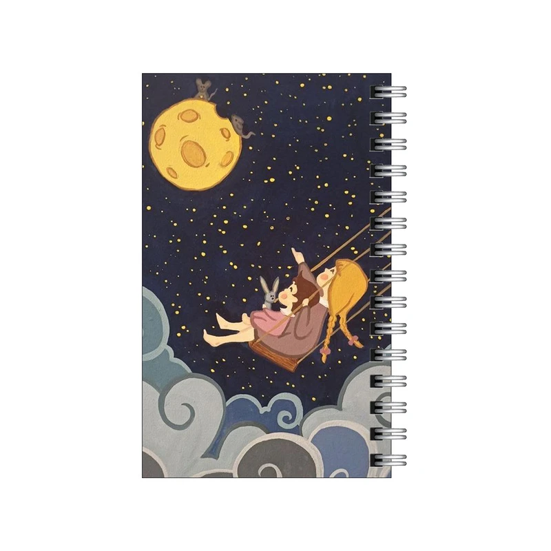 دفترچه یادداشت مدل to do list طرح دختر و شب و ماه کد 5489038