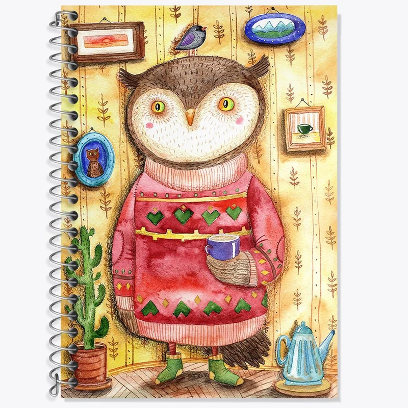 دفتر زبان 50 برگ خندالو مدل سه خط طرح جغد کد 5016