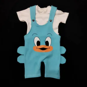 ست تی شرت و سرهمی نوزادی طرح اردک کد O001