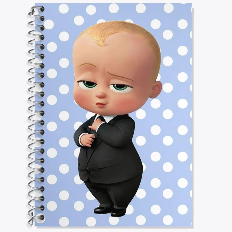 دفتر زبان 50 برگ خندالو مدل دو خط طرح انیمیشن بچه رئیس The Boss Baby کد 1372