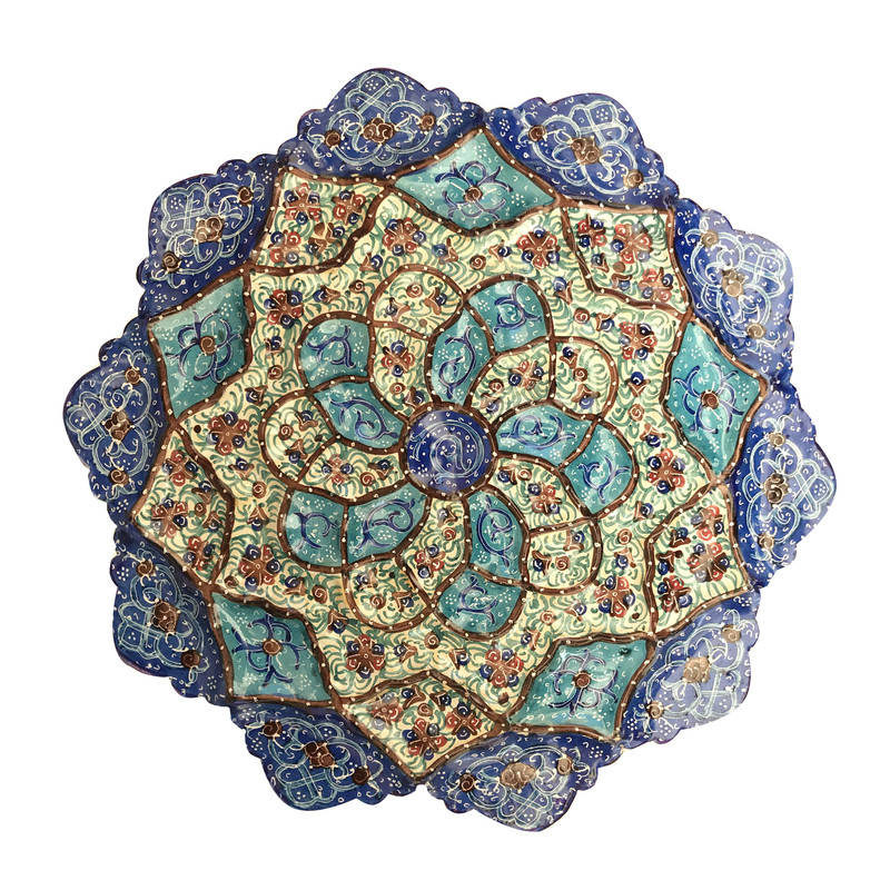 بشقاب میناکاری مدل اسلیمی کد A16