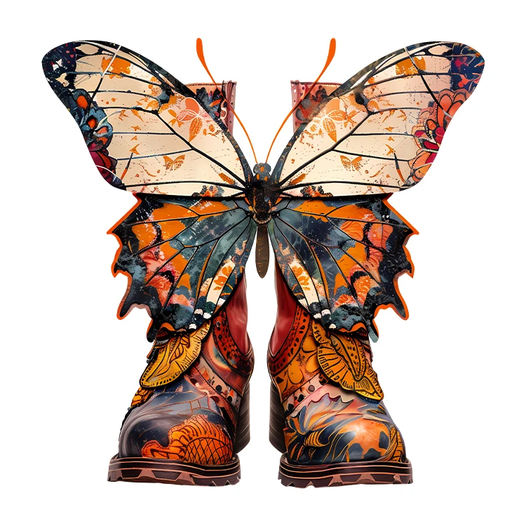 استیکر پارچه و لباس پاد آفرین مدل کارتونی فانتزی طرح پروانه کد S5459