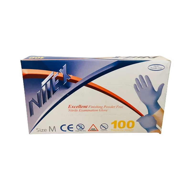 دستکش نیتریل نیتکس مدل 01M سایز مدیوم بسته 50 عددی