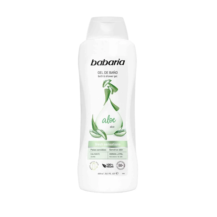 شامپو بدن باباریا مدل Fresh Sensation با رایحه آلوئه ورا مناسب برای انواع پوست حجم 600 میلی لیتر