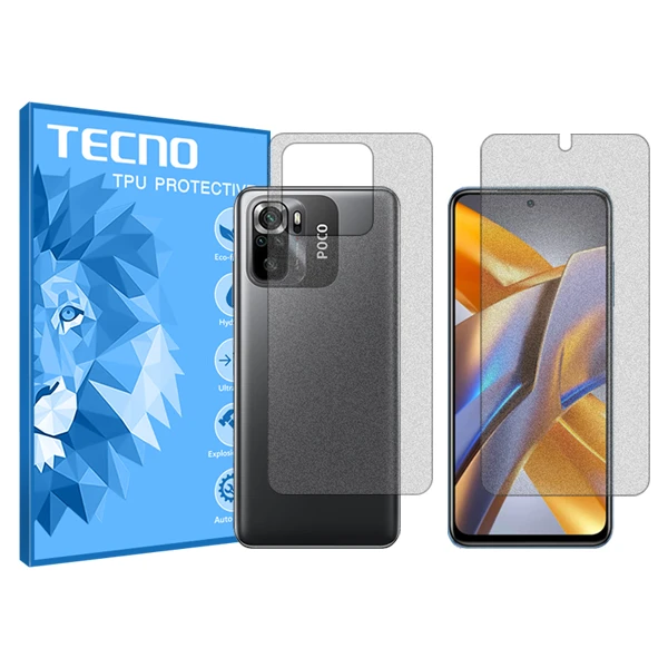 محافظ صفحه نمایش مات تکنو مدل HyMTT مناسب برای گوشی موبایل شیائومی Poco M5s به همراه محافظ پشت گوشی