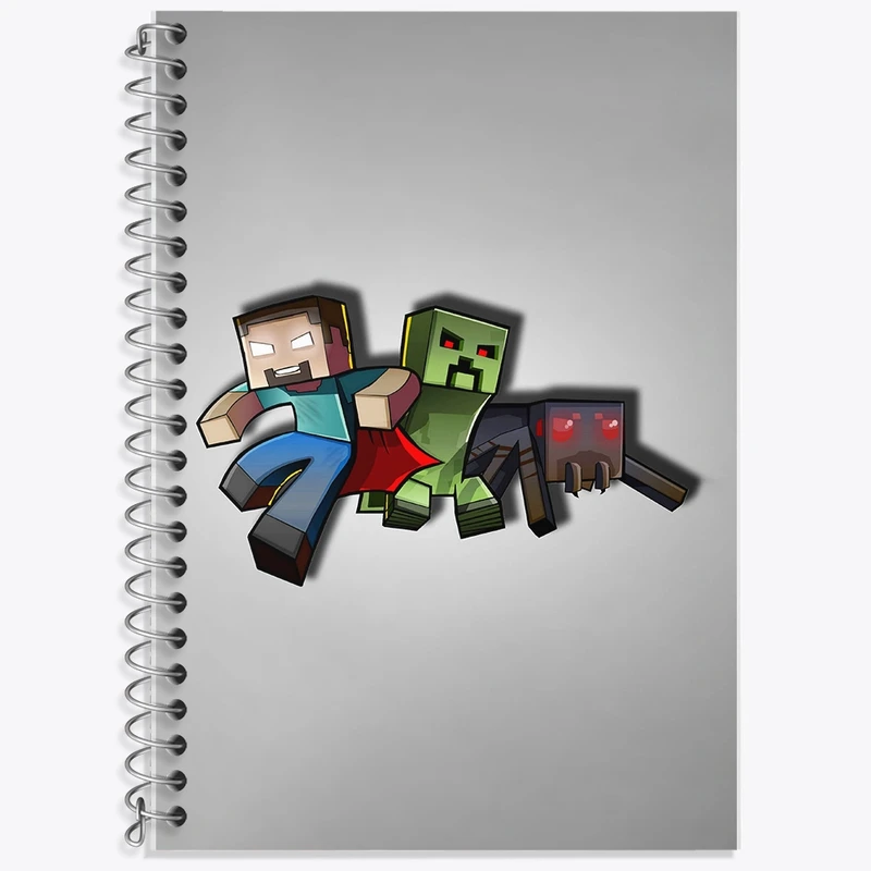 دفتر زبان 50 برگ خندالو مدل سه خط طرح ماینکرافت (Minecraft) کد F2166