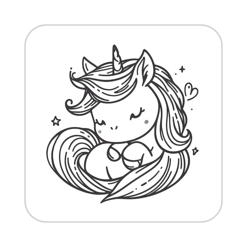 زیر لیوانی کاکتی طرح اسب تک شاخ و یونیکورن مدل mp31427