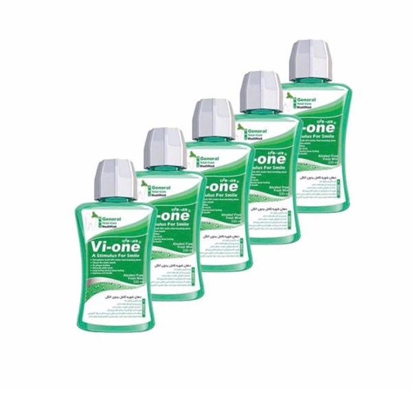 دهانشویه وی وان مدل General Fresh Mint حجم 330 میلی لیتر مجموعه5 عددی