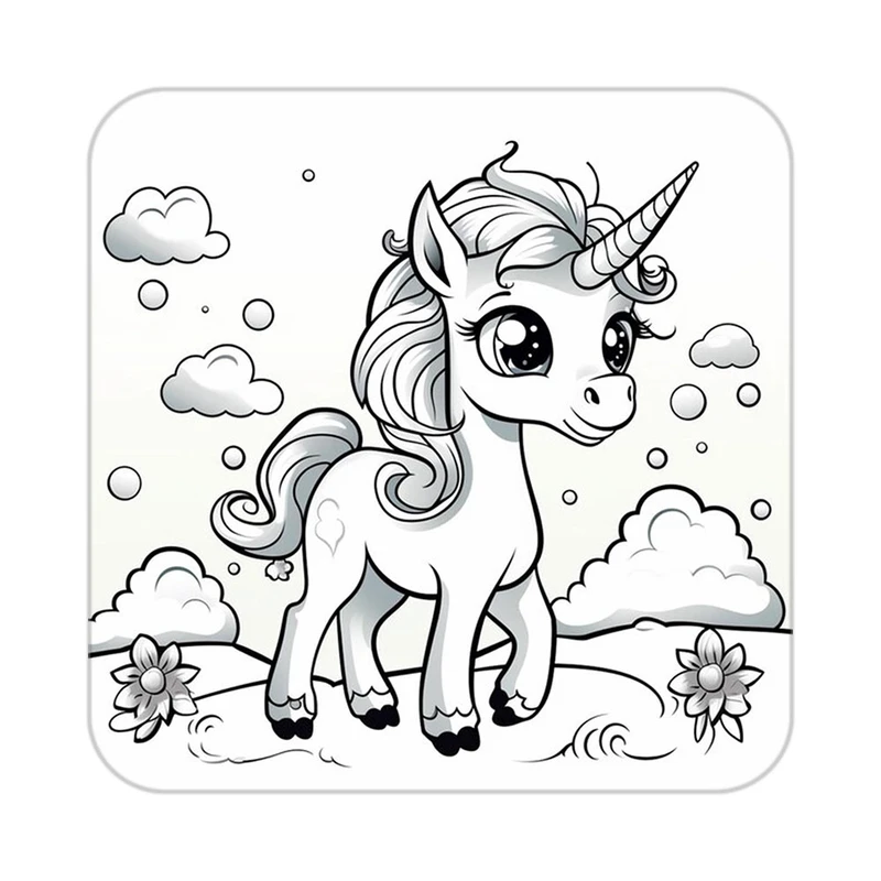 زیر لیوانی کاکتی طرح اسب تک شاخ و یونیکورن مدل mp30421