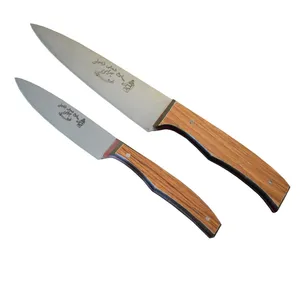 چاقوی آشپزخانه صنایع دستی زنجان بهرامی مدل ARGREE2 مجموعه 2 عددی
