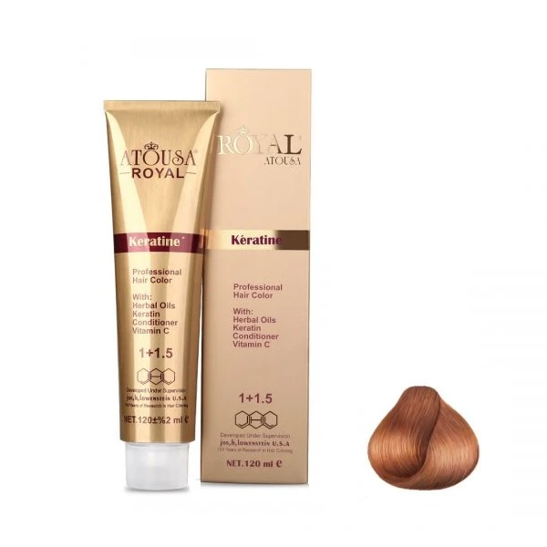 رنگ مو آتوسا رویال شماره 6.450 حجم 120 میلی لیتر رنگ مسی طلایی