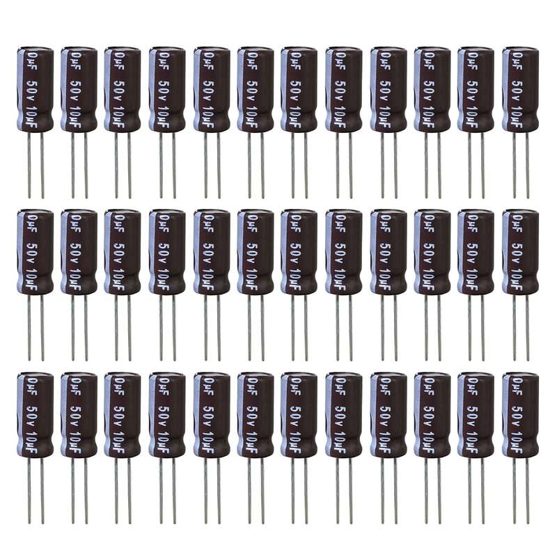 خازن الکترولیت 10 میکروفاراد 50 ولت آکسبوم مدل TEC-1050 بسته 36 عددی
