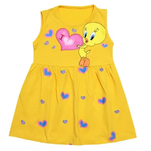 پیراهن دخترانه مدل JOOJE34 رنگ زرد