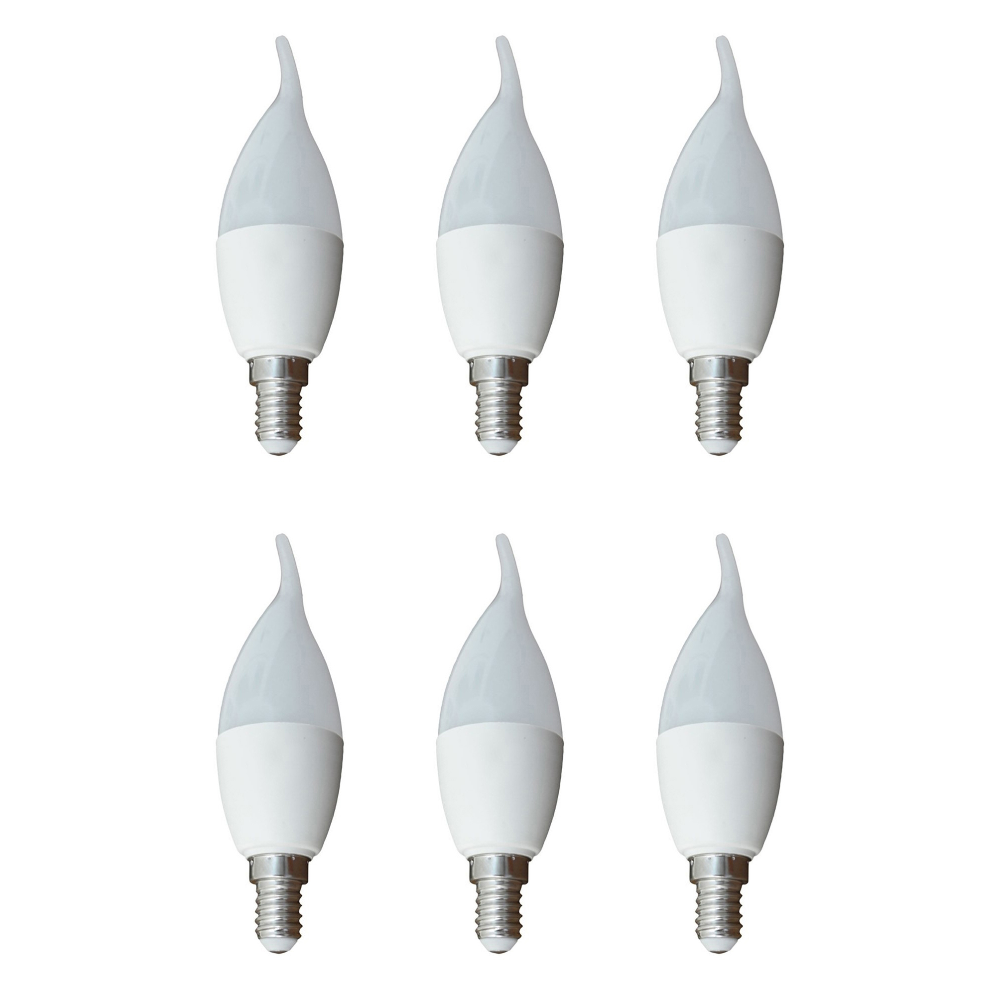 لامپ ال ای دی 7 وات نورفان مدل شمعی اشکی پایه E14 بسته 6 عددی