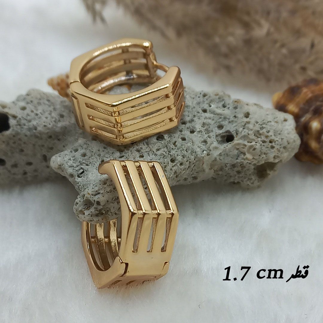 گوشواره زنانه ژوپینگ مدل رینگ کد NN 028 -  - 3