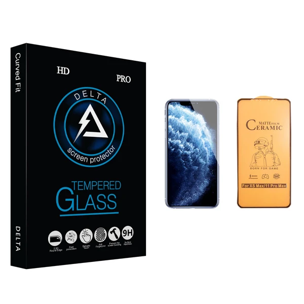 محافظ صفحه نمایش سرامیکی دلتا مدل HD مناسب برای گوشی موبایل اپل iPhone 11 Pro Max