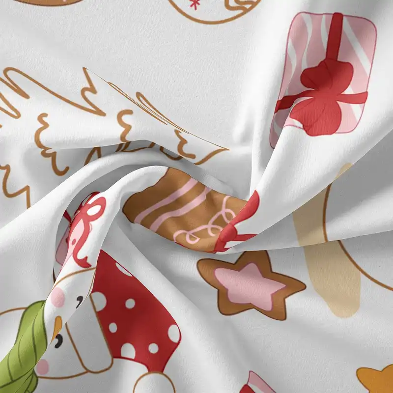 پارچه ملحفه پارچه باما مدل مخمل طرح کریسمس 5011519