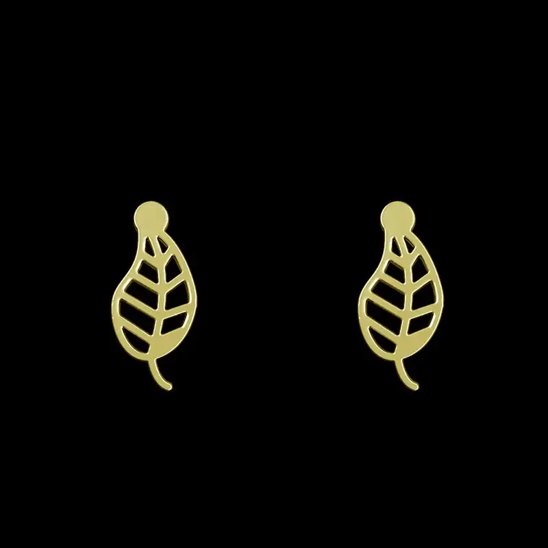 گوشواره طلا 18 عیار زنانه مدوپد مدل برگ کد GA1-16017