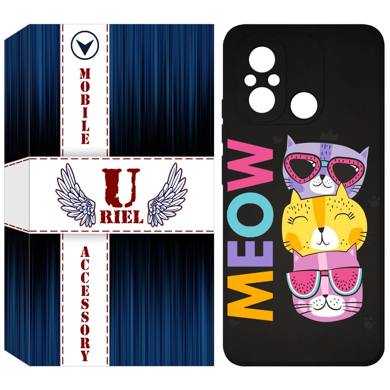 کاور یوریل قاب مدل KSH کد 57 طرح گربه مناسب برای گوشی موبایل شیائومی Redmi 12C
